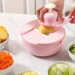 12-in-1 Multi-Functional Vegetable Chopper - Manual Slicer, Shredder, and Grater for Carrots, Potatoes, Radish