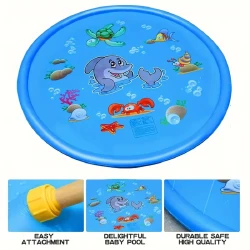 Inflatable Water Spray Mat - Splash-Proof Outdoor Play Mat with Fun Sprinkler System