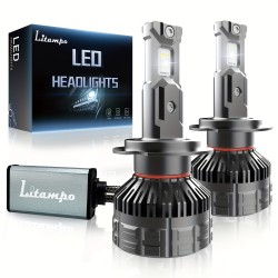 LITAMPO LED Headlight Bulb H4 H7 H11 9005 9006 120W 50000LM 6500K Car Replacement Upgraded Auto Light Bulb Can-Bus Error Free, High Low Beam, 800% Brighter