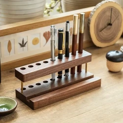 Multifunctional Walnut Wood Pen Holder