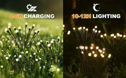 4 Pack 10LED Solar Firefly Lights, Upgraded Solar Garden Lights, Swaying When Wind Blows, Solar Starburst Swaying Lights for Yard Patio Pathway Decoration (Warm White)