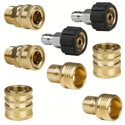 High Pressure Washer Adapter Set, Quick Connect Kit With Metric M22 Female Swivel To 3/8'' Quick Connect, Male Fitting, 3/4" To Quick Release