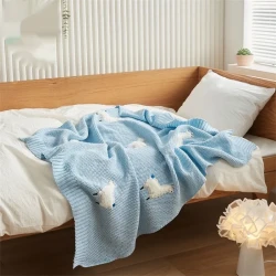 Embroidered Knitted Children's Blanket