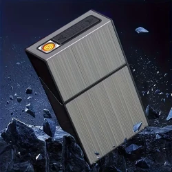 2-In-1 Usb Rechargeable Lighter & Cigarette Case