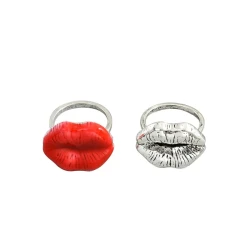 Bold Lips Statement Ring Set