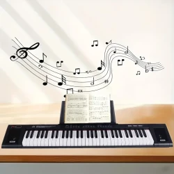 61-Key Portable Piano Keyboard - Enhanced Sound, Perfect For Beginners & Adults, Inclusive Gift For Music Lovers - Dual Speakers, USB Connectivity, Music Stand, & Microphone Halloween Gift 、Christmas Gift