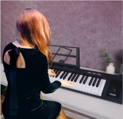 61-Key Portable Piano Keyboard - Enhanced Sound, Perfect For Beginners & Adults, Inclusive Gift For Music Lovers - Dual Speakers, USB Connectivity, Music Stand, & Microphone Halloween Gift 、Christmas Gift