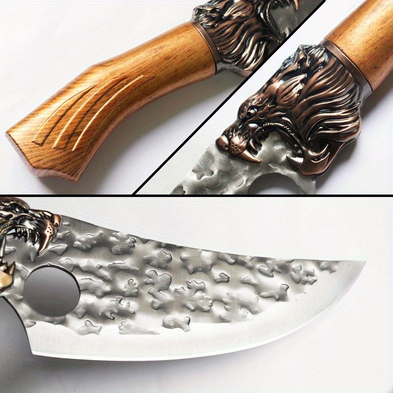 7-Piece Handmade Forged Knife Professional Kitchen Chef Knife Set Stainless Steel Chef Knife, Utility Knife, Boning Knife, Cutting Knife, Fish Knife, Butcher Knife, Kitchen Scissors