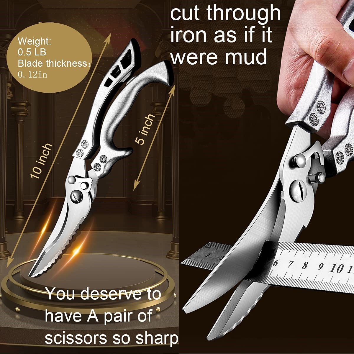 7-Piece Handmade Forged Knife Professional Kitchen Chef Knife Set Stainless Steel Chef Knife, Utility Knife, Boning Knife, Cutting Knife, Fish Knife, Butcher Knife, Kitchen Scissors
