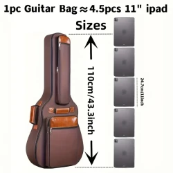 104.14cm Guitar Bag Bass Travel Suitcase Backpack Shoulder Handbag Padded Tote Bag Travel Case Acoustic Guitar Bag Convenient Bass Pouch Storage Bag Black