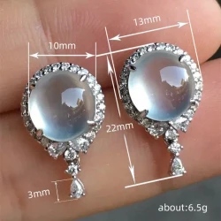 Elegant White Moonlight Simulated Gemstone Stud Earrings