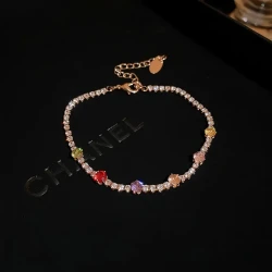 Multicolored Crystal Tennis Bracelet - Elegant Sparkling Jewelry