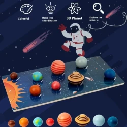 Children's Solar System Eight Planets Cognitive 3D Three-dimensional Puzzle Toy