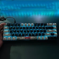 Mechanical Gaming Keyboard, Ice Blue LED Backlit Compact