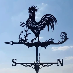 Garden Decoration Wind Indicator Crafts Ornaments Rooster Witch Yard Rotating Outdoor Pastoral Road Sign Indication