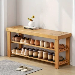 Solid Wooden Shoe Bench