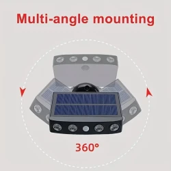 LED Solar Outdoor Lights with Motion Sensor - Powerful 4-LED Security Light with 3 Modes, Built-in 18650 Battery for Garden and Wall