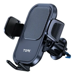 Car Phone Holder Mount - TOPK 360° Rotation Phone Mount with Hook Clip for Car Air Vent