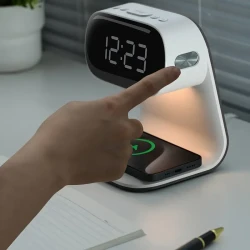 A40 RGB Night Light With Eye Protection - 10W Wireless Charging, Alarm Clock