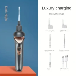 ProEar Cleaner - Illuminated Ear Wax Removal Tool with Suction & Digging Functions, Rechargeable & Portable with LED Light