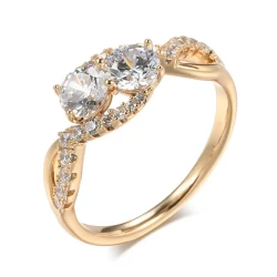 Women's Fashion and Creative Moissanite Diamond Ring - Rose Gold