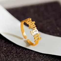 Gold "Babygirl" Stainless Steel Adjustable Ring for Women