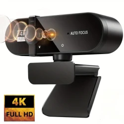 4K Autofocus Webcam - Crystal-Clear Audio, USB Plug-and-Play, Wide Compatibility