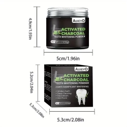 AIJIEYO Activated Charcoal Teeth Whitening Powder - Deep Cleaning, Plaque Cleaner, Mint Flavor