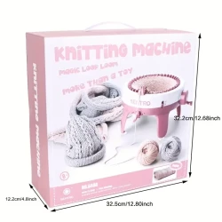 40-Needle Manual Yarn Knitting Machine - DIY Scarf & Hat Maker with Instructions