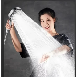 High Pressure Water Massage Shower Head with Filter - Wall-Mounted, Square Design