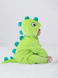 Little Baby Cute Cartoon Dinosaur Long Sleeve Hooded Romper