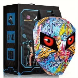 Graffiti-Style LED Motorcycle Helmet Backpack