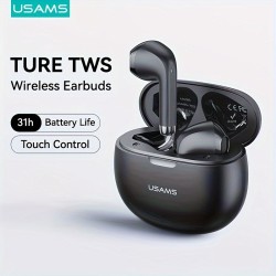 USAMS TureTWS Wireless Earphones – BT 5.3, Ultra Mini Size, Sports In-Ear Earbuds, Bass ACC 3D Surround Sound, Model USAMS-YO17