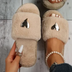 Fluffy Slipper  Home Fur Furry Slippers Women