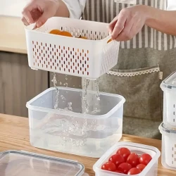 Refrigerator Storage Box - Fridge Organizer for Fresh Vegetables & Fruits