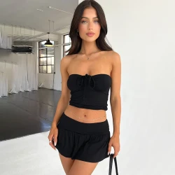 Women's Suits Summer Sleeveless Tube Top And Skirt