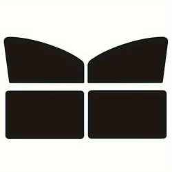 4-Piece Magnetic Car Side Window Sun Shades - Adjustable Roll-Up, UV Protection & Privacy