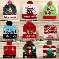 Christmas Theme LED Beanies - Buy 3 Free Shipping