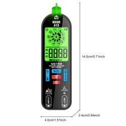 A1X Intelligent Digital Multimeter - Rechargeable, Non-Contact, Fast & Accurate DC/AC Voltage, Current, Resistance, Continuity, Temperature, Live Wires Check - Anti-Burn Design