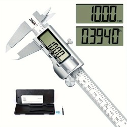 Stainless Steel Digital Caliper with Large LCD Screen and Automatic Closing Function - Measures in Inches and Millimeters (6 Inches /150 Mm) - Accurate and Easy to Use