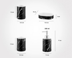 Bath Accessory Set - Marble Design (5 Pcs)